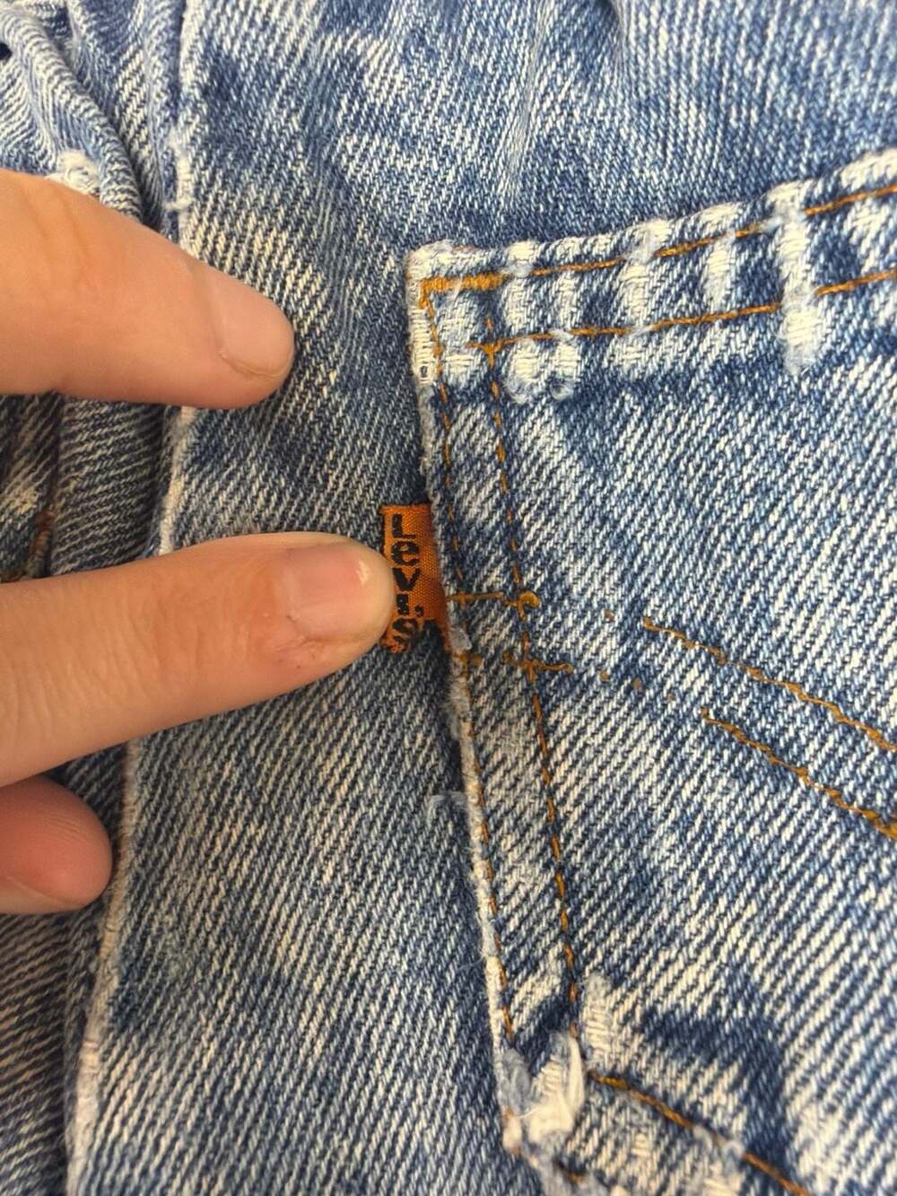 Vintage 80s 90s Little Levi's Orange Tab Acid Wash Denim Jeans Size 3T Made in U